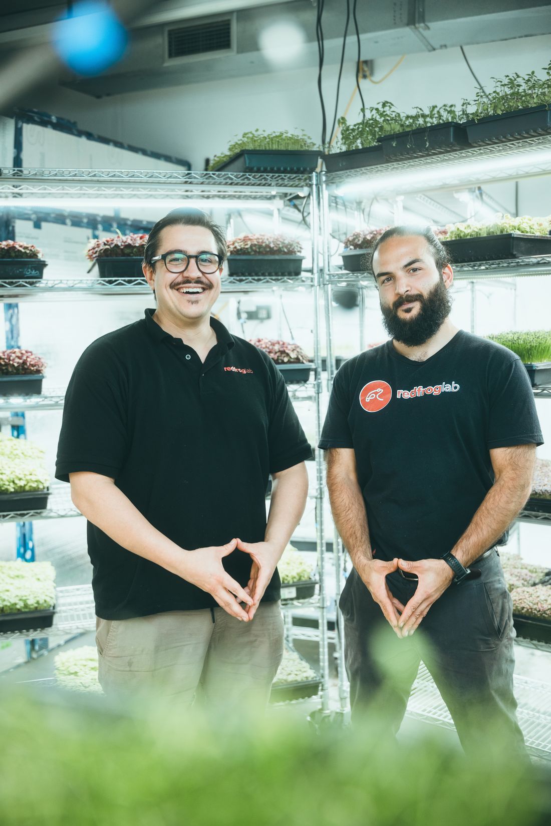 Gabriel and Guillaume in the Red Frog Lab grow room on Chabanel Street